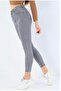 Gray Skinny Leg High Waist Gathers - 3