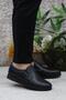 42740 Black Soft Flexible Genuine Leather Men's Shoes