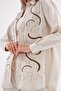 Women's Standard Size Sequined and Embroidered Oversize Shirt - 2