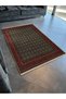 Dark Tone Green Red Themed Traditional Motif Patterned Creative Vintage Decorative Carpet 2694 - 3