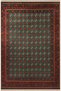 Dark Tone Green Red Themed Traditional Motif Patterned Creative Vintage Decorative Carpet 2694