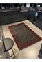 Dark Tone Green Red Themed Traditional Motif Patterned Creative Vintage Decorative Carpet 2694 - 2