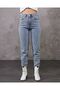 Women's High Waist Snow Wash Solid Color Mom Jean Jeans 2024 - 3