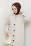 Women's Basket Knit Buttoned Full Length Knitwear Cardigan - 7