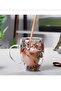 Flower Patterned Heat ResIstant Borosilicate Flower Cup - Double Sided Coffee Cup - 2