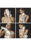 Bridal Costume Gloves with Pearls Wedding Gloves for Brides Short Model Satin Gloves White - 4