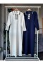 Gold Buttoned Shirt Collar Knitwear Long Dress - 3