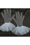 Yasmin long ruffled gauze gloves bebe blue - 4