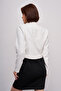 Women's Double Breasted Collar Gold Button Detailed Crop Blazer Jacket - 4
