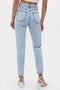 Women's Blue Snow Wash Mom Boyfriend High Waist Jeans Trousers New 2024 - 3