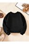 Boy's Black Basketball Dunk Printed Crew Neck Sweatshirt - 2