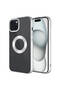 Apple iPhone 15 Plus Compatible Case with Single Camera Frame with Logo Showing Transparent Omega Cover