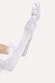 Satin Bridal Gloves With Feather Long Feather Wedding Gloves Feather Gloves For Multiples White - 2