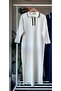 Gold Buttoned Shirt Collar Knitwear Long Dress - 2
