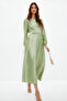Light Green Tie-Detail Satin Look Evening Dress TCTAW22EB0105