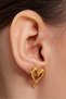Gold Color Minimal Asymmetrical Heart Earrings - 3