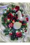 Table Decoration Deer New Year LED Lighted Log with Candle Deer Dining Table Decorative Coquina Cone Mushroom - 4
