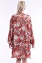 Women's Red Brown Patterned Long Kimono - 7