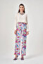 Patterned Wide Leg Lilac Trousers - 2