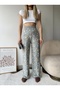 Women's Gray Pompom Teddy Bear Patterned Cotton Elastic Waist Pajama Sweatpants - 3