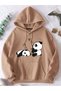 UNISEX PANDA PRINTED HOODED SWEATSHIRT DAXİS Sportwear Company