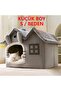 Cat House Soft Cat Bed Deep Sleep And Winter House Removable Cushion -villa (GREY) 1 Piece - 5