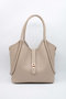 Women's Beige Retro Hand and Shoulder Bag with Inner Bag - 6