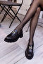 ANİEL WOMEN'S BLACK GENUINE LEATHER LOAFERS - 3