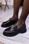ANİEL WOMEN'S BLACK GENUINE LEATHER LOAFERS - 8