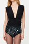 Siyah Yaka Detaylı Örme Body TPRSS24BD00000 - 5