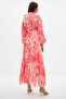 Red Floral Print Lined Long Chiffon Evening Dress TCTSS24EB00040 - 6