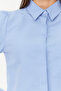 Light Blue Shoulder Ruffle Detailed Crop Fitted Waist Fitted Pattern Woven Shirt Twoss23Go00117 - 11