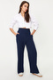 Lacivert Wide Leg/Geniş Paça Beli Lastikli Dokuma Pantolon TWOSS22PL00024 - 13