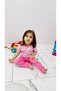 Pink and White Striped Short Sleeve Baby Girl, Child Bodysuit, Body 100% Cotton Flexible Fabric - 5