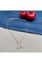 Women's Steel Zircon Stone Letter Gold Chain Necklace - 3