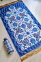 Portable Silk Textured Pouch Prayer Rug S1031 Navy Blue Color - 2