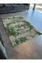 Green Beige Themed Town Design Modern Decorative Carpet with Human and Noble Horse Pattern 2727 - 3