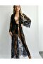Lace detailed long kimono