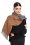 Double-Sided Plaid Woolen Shoulder Shawl - 70x190cm - Winter Shawl Brown - 6