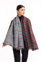 Double Sided Plaid Scottish Pattern Shawl Scarf-Shoulder Shawl Brown - 4