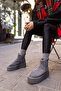 ICARY WOMEN'S GREY Genuine SUEDE ULTRAMINI BOOTS - 2