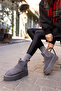 ICARY WOMEN'S GREY Genuine SUEDE ULTRAMINI BOOTS - 3