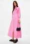 Pink Floral Detail Buttoned Woven Shirt Dress TCTSS24EB00029 - 4