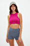 Fuchsia-White 2-Piece Seamless/Seamless Light Support/Shaping Knitted Sports Bra TWOSS22SS00000 - 2