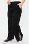 Black Slit Detailed Slim Knitted Large Size Sweatpants Tbbaw24Aj00006 - 10