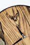 Solid Chestnut Metal Frame Wall Clock Deer 30 cm - 3