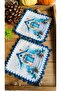 2 Pieces Decorative Turquoise Patterned Cocktail Coffee Serving Napkin - 4