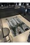 Animal Garden Themed Monkey and Giraffe Patterned Modern Decorative Carpet 2742 - 2