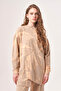 Batik Buttoned Beige Sweatshirt - 2