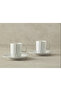 Angely New Bone China 4 Pieces Coffee Cup Set for 2 Persons Gray
